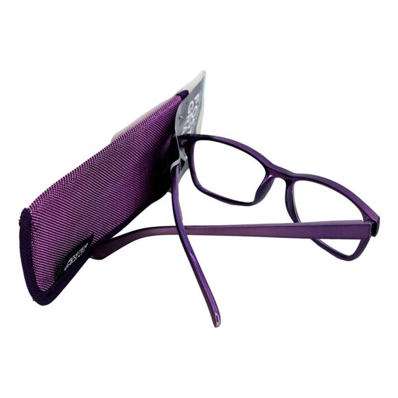 Foster Grant Womens Emilia Reading Eyeglasses Purple +1.50 Strength Case New - Picture 2 of 3